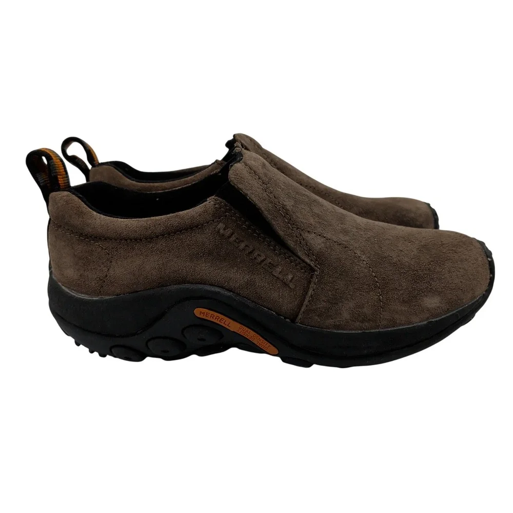 Merrell Jungle Moc Gunsmoke Brown Suede Slip On Loafers Womens 6.5 J60788
